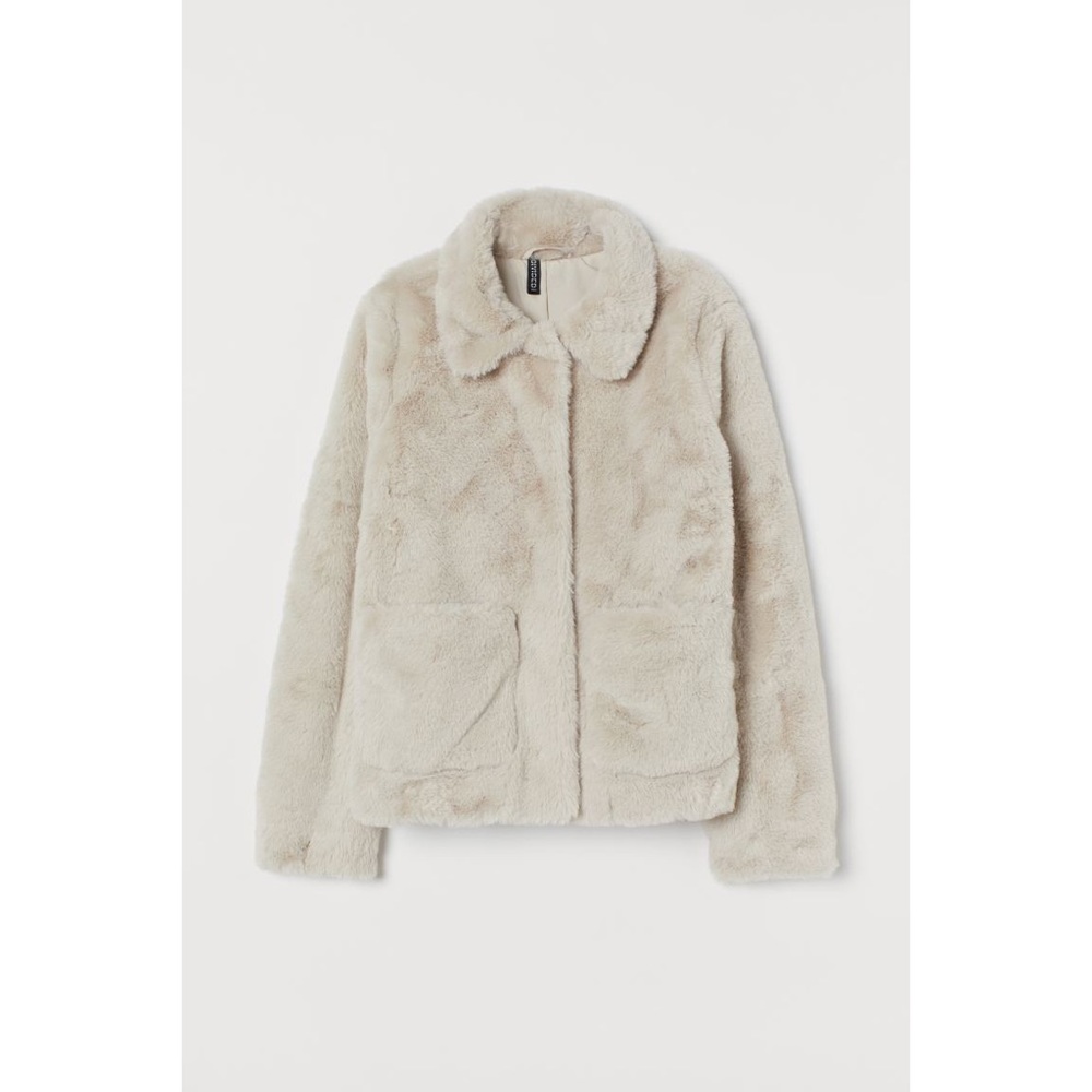 NWOT H&M Beige Faux Fur Lined Jacket